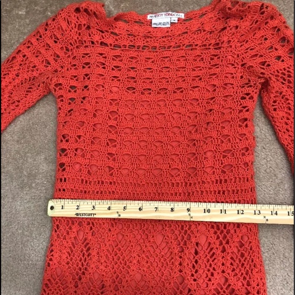 Maggy London Womens Coral Eyelet Dress Sz M - Picture 6 of 7